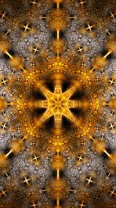 Preview wallpaper fractal, pattern, swirling, circles, golden
