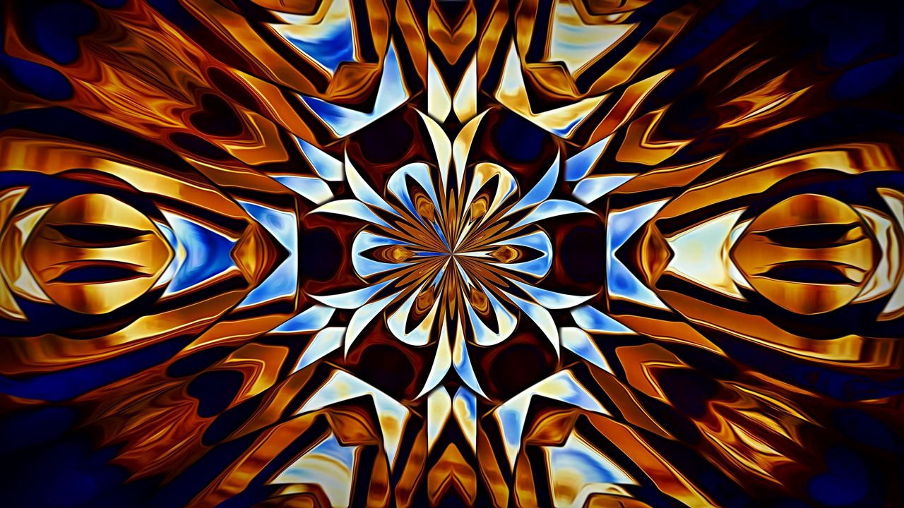 Wallpaper fractal, pattern, symmetry, kaleidoscope, abstraction