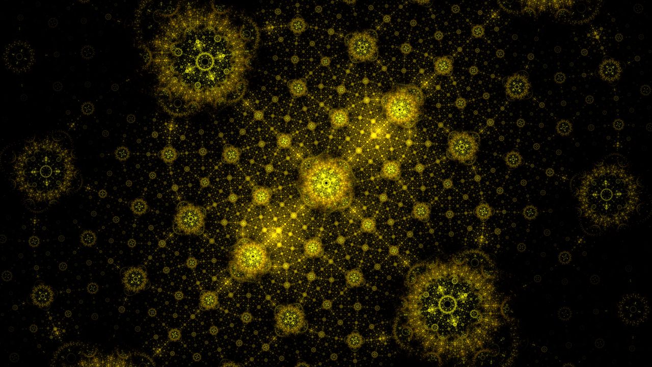 Wallpaper fractal, pattern, tangled, yellow, abstraction