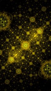 Preview wallpaper fractal, pattern, tangled, yellow, abstraction