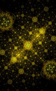 Preview wallpaper fractal, pattern, tangled, yellow, abstraction