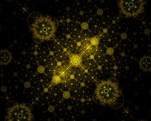 Preview wallpaper fractal, pattern, tangled, yellow, abstraction