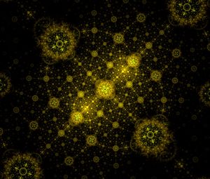 Preview wallpaper fractal, pattern, tangled, yellow, abstraction