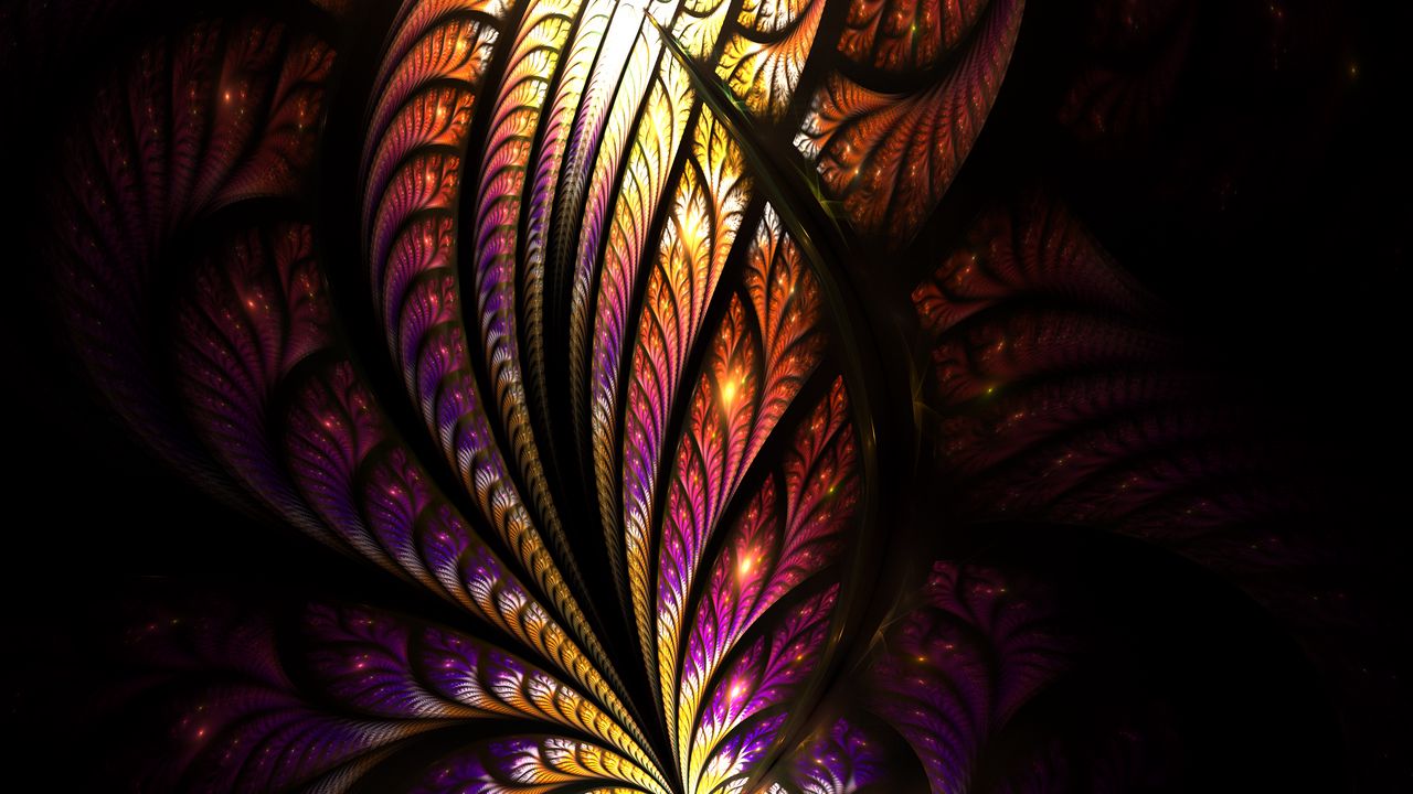 Wallpaper fractal, pattern, tangled, glow, bright