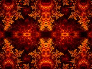 Preview wallpaper fractal, pattern, tangled, fiery, abstraction