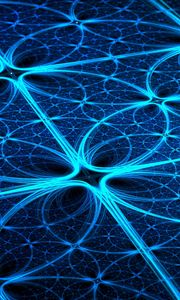 Preview wallpaper fractal, pattern, tangled, glow, blue