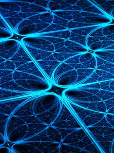 Preview wallpaper fractal, pattern, tangled, glow, blue