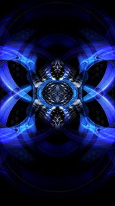 Preview wallpaper fractal, pattern, tangled, blue, abstraction