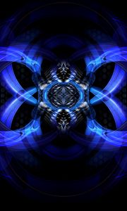 Preview wallpaper fractal, pattern, tangled, blue, abstraction