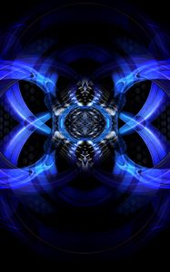 Preview wallpaper fractal, pattern, tangled, blue, abstraction