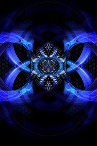 Preview wallpaper fractal, pattern, tangled, blue, abstraction