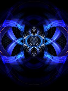 Preview wallpaper fractal, pattern, tangled, blue, abstraction