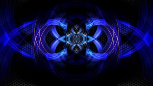 Preview wallpaper fractal, pattern, tangled, blue, abstraction