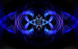 Preview wallpaper fractal, pattern, tangled, blue, abstraction