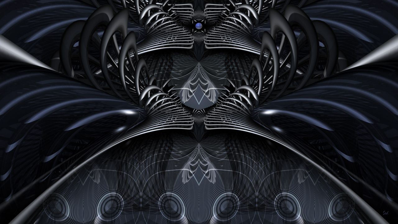 Wallpaper fractal, pattern, volume, gray, abstraction