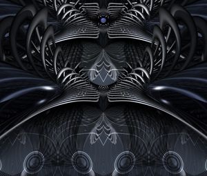 Preview wallpaper fractal, pattern, volume, gray, abstraction