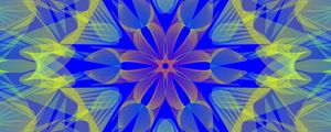 Preview wallpaper fractal, pattern, yellow, blue