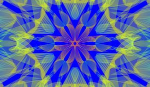 Preview wallpaper fractal, pattern, yellow, blue