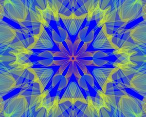 Preview wallpaper fractal, pattern, yellow, blue