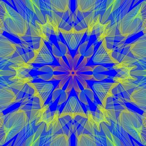 Preview wallpaper fractal, pattern, yellow, blue