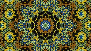 Preview wallpaper fractal, pattern, yellow, blue, abstraction