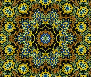 Preview wallpaper fractal, pattern, yellow, blue, abstraction