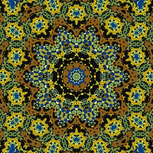 Preview wallpaper fractal, pattern, yellow, blue, abstraction