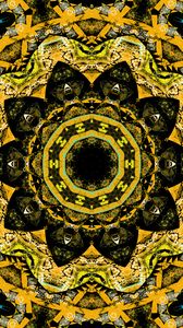 Preview wallpaper fractal, pattern, yellow, black, abstraction