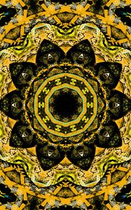 Preview wallpaper fractal, pattern, yellow, black, abstraction