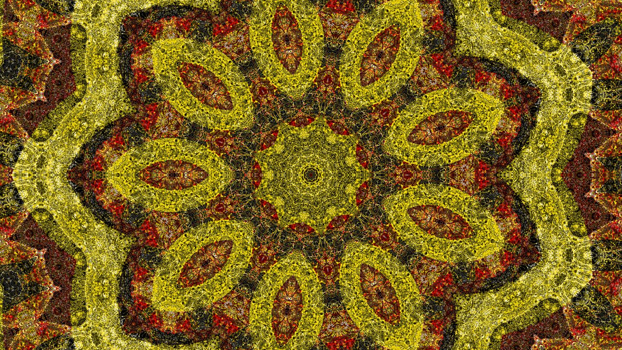 Wallpaper fractal, pattern, yellow, red, abstraction