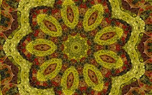 Preview wallpaper fractal, pattern, yellow, red, abstraction