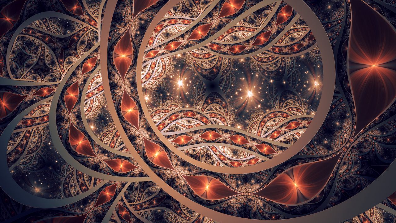 Wallpaper fractal, patterns, abstract, dark