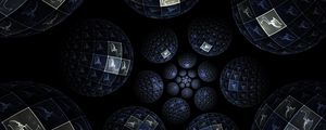 Preview wallpaper fractal, patterns, balls, dive, dark