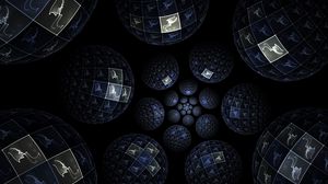 Preview wallpaper fractal, patterns, balls, dive, dark