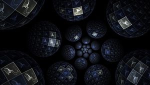 Preview wallpaper fractal, patterns, balls, dive, dark