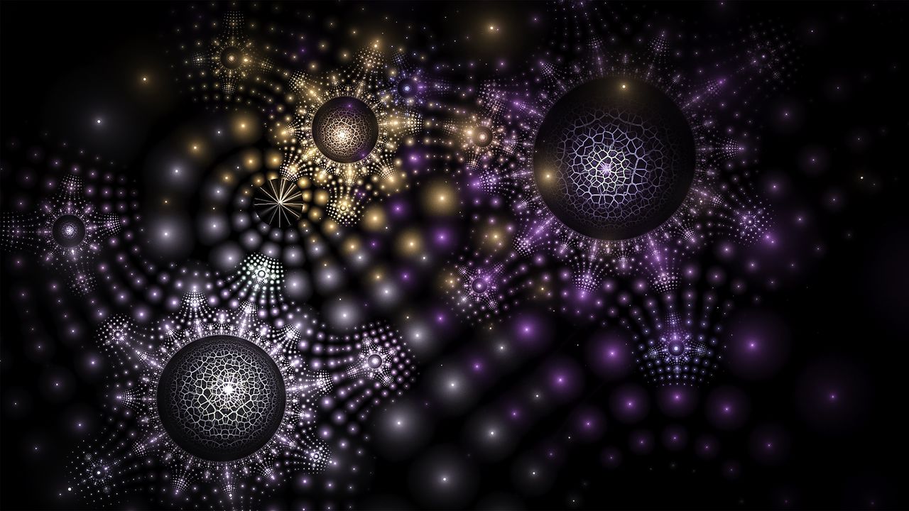 Wallpaper fractal, patterns, dark, circles