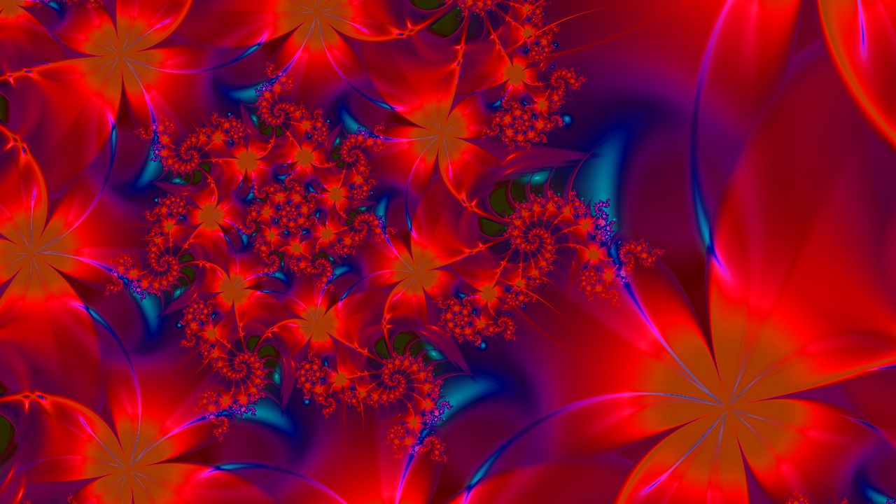 Wallpaper fractal, patterns, flowers, glitter