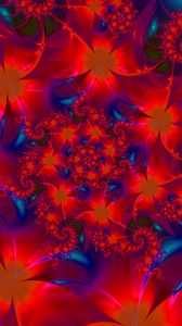 Preview wallpaper fractal, patterns, flowers, glitter
