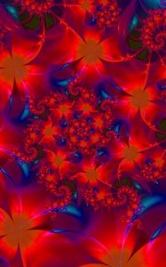 Preview wallpaper fractal, patterns, flowers, glitter