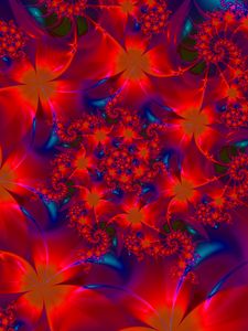 Preview wallpaper fractal, patterns, flowers, glitter