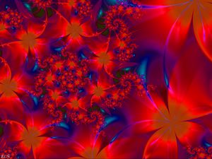 Preview wallpaper fractal, patterns, flowers, glitter
