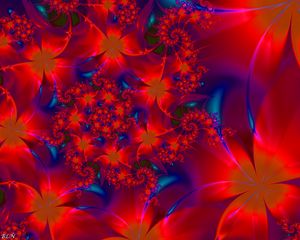 Preview wallpaper fractal, patterns, flowers, glitter