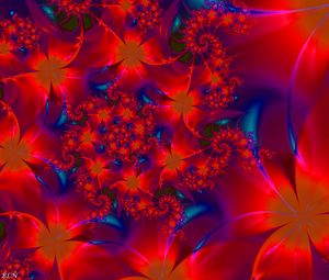 Preview wallpaper fractal, patterns, flowers, glitter