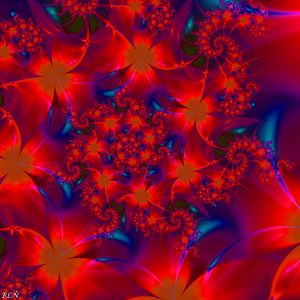 Preview wallpaper fractal, patterns, flowers, glitter