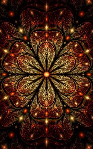 Preview wallpaper fractal, patterns, glitter, flower, glare, digital art