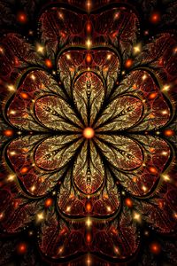 Preview wallpaper fractal, patterns, glitter, flower, glare, digital art