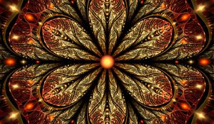 Preview wallpaper fractal, patterns, glitter, flower, glare, digital art