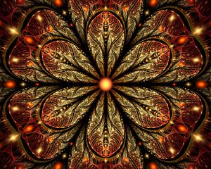 Preview wallpaper fractal, patterns, glitter, flower, glare, digital art