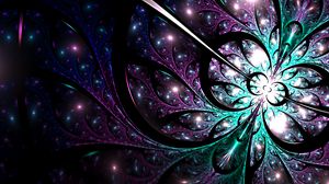 Preview wallpaper fractal, patterns, lines, glow, purple