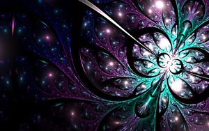 Preview wallpaper fractal, patterns, lines, glow, purple